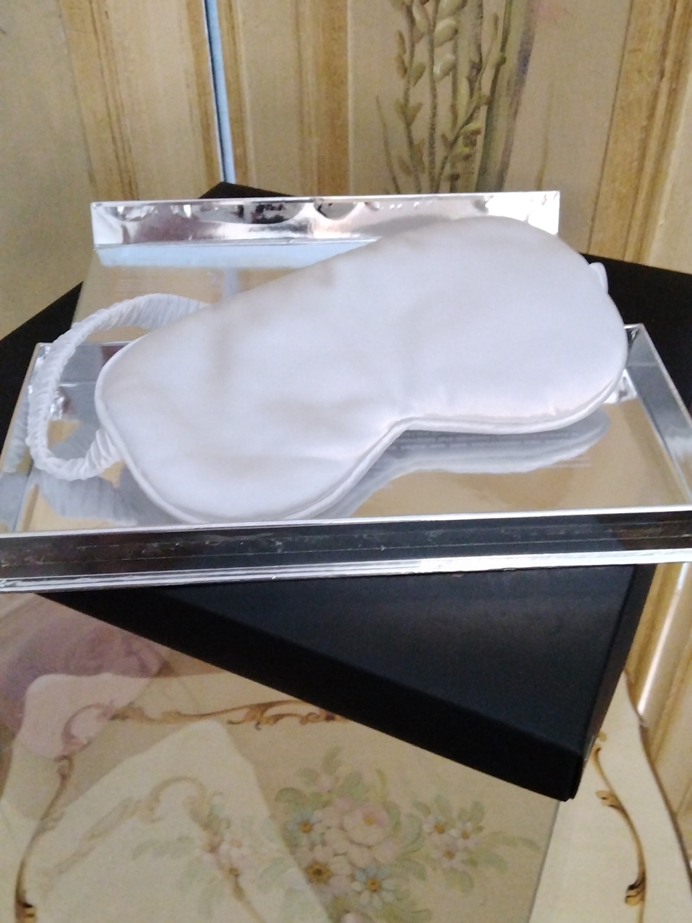 slip White Silk Sleep Mask with Elastic Strap